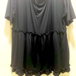 Plus size maternity black ruffled top 2X